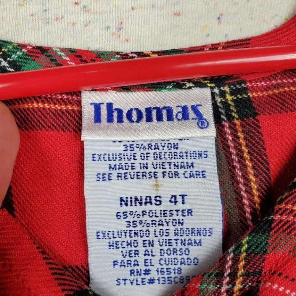 Vintage Plaid Pleated Dress 4t